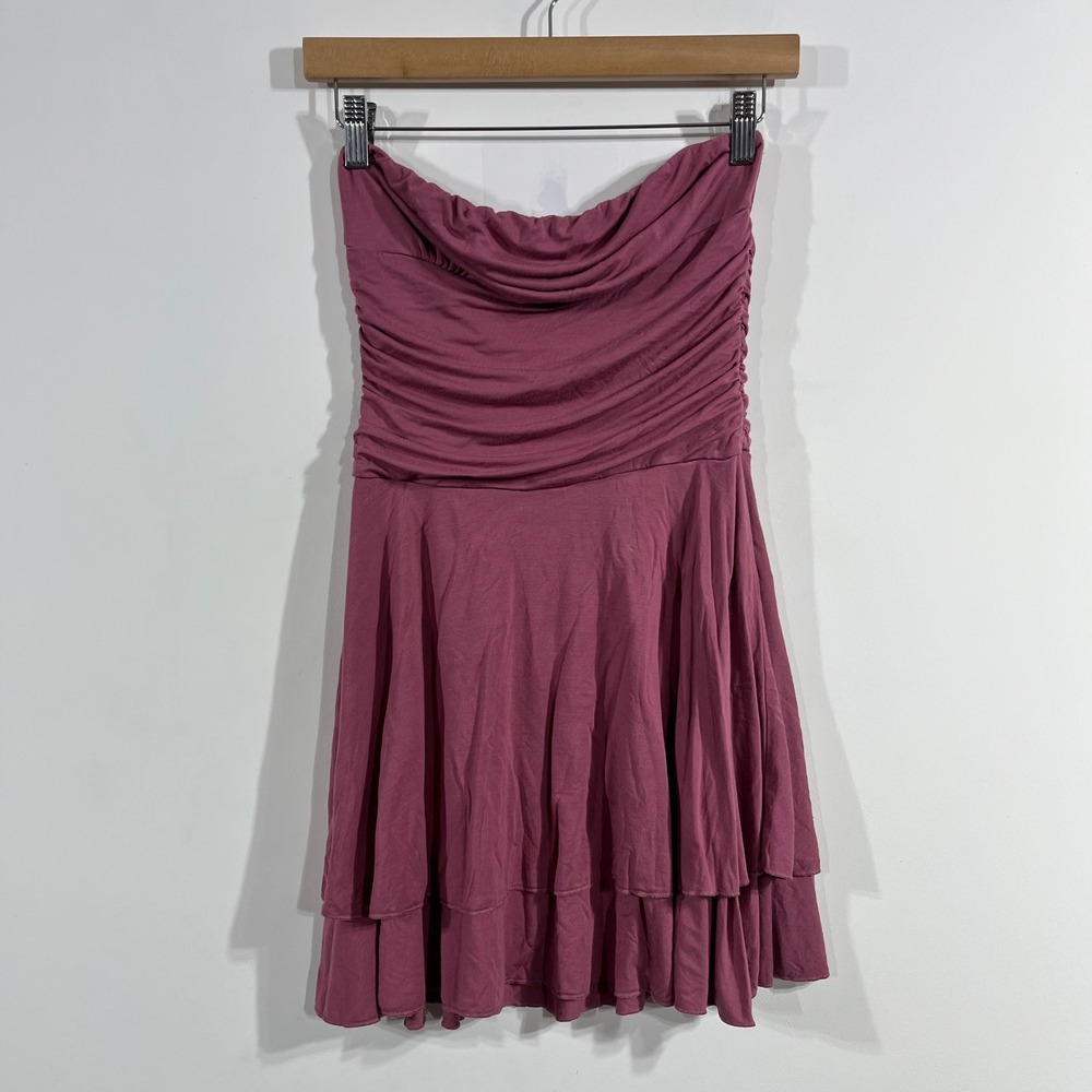 Merokeety Y2K Fairy Strapless Ruched Tiered Hoco Mini Dress Womens XS Homecoming